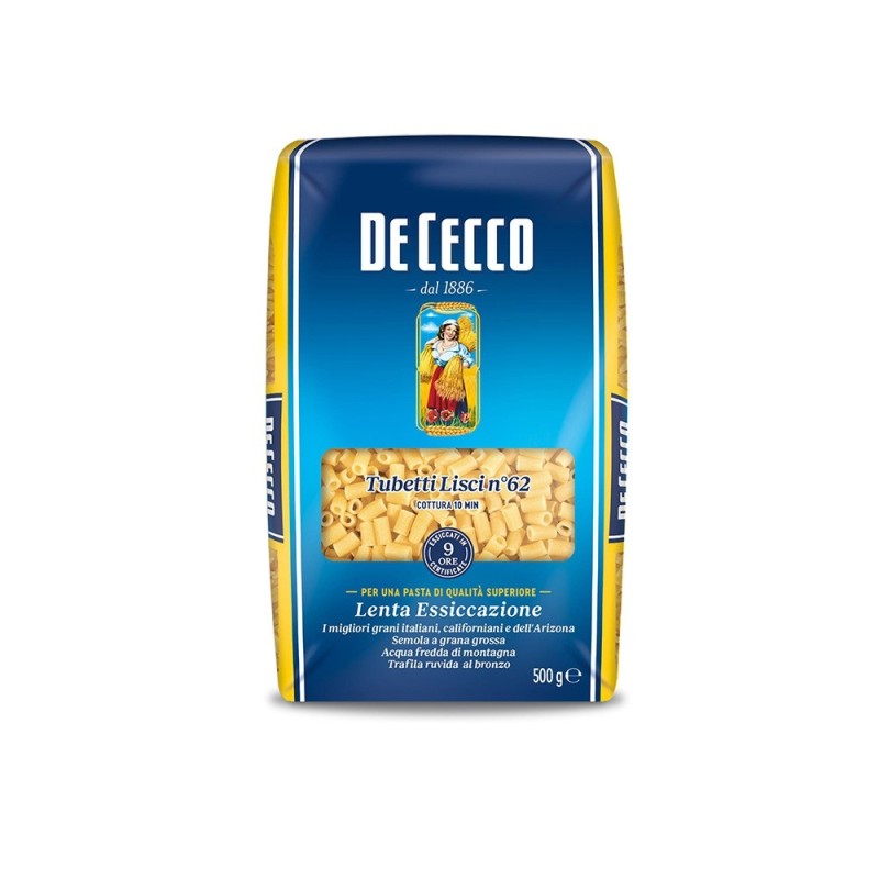 De Cecco Tubetti Lisci n.62 (500g) (24 in a box)