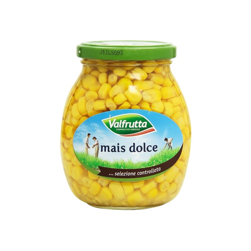 Valfrutta Sweetcorn in glass jar (360g) (12 in a box)